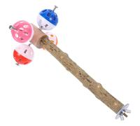 Cabilock Perchoir en Bois pour Perroquet avec Balle Rotative, de Cage à Oiseaux Facile à Installer Utiliser, Texture Imitation Branche d'arbre pour Perruches et Oiseaux