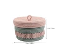 Cabilock Petit Panier Tissé Corde de Coton avec Couvercle Panier Décoratif pour Rangement Dobjets Divers Organisateur de Bureau et pour Chambre et Salon