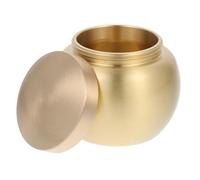 Cabilock Petite Urne Funéraire Ronde en Cuivre Doré pour Cendres | Format Mini, Style Simple Décoratif, Usage de Rangement Portable, Forme Ronde Compacte