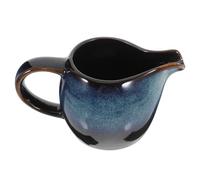 Cabilock Pichet à Lait Céramique Européenne Bleu avec Poignée et Bec Verseur Pot à Lait Polyvalent pour Café Sauces et Crème pour Maison Café et Restaurant