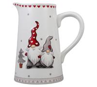 Cabilock Pichet Eau NoëL En Porcelaine Nordique 18.5X17Cm Pichet D'Eau De NoëL Sans Couvercle Capacité Cruche D'Eau Froide Avec Anse Pour FêTes Et Usage Quotidien