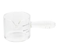 Cabilock Pichet Verre Double Bec avec Poignée Tasse à Mesurer Lait Multifonction pour Café Sauce Espresso et Boissons Pot Mini Doseur Réutilisable Transparent