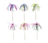 Cabilock Pics à Cocktail Colorés Pompons Double Couche 100 Pièces en Plastique Multicolore Décoratif Fête Bar Apéritif et Gâteaux Couleur Aléatoire