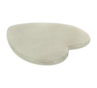 Cabilock Pierre de Gua Sha en Jade Naturel pour Visage et Cou, Outil Facial de Massage Lisse, Forme Grand Cœur, Essentiel Soins Peau, Massage Détente et Sculptant, Accessoire Beauté