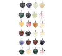 Cabilock Pierres Décoratives en Cristal Naturel Cœur 20 Mm Multicolores 24 Pièces - Décoration Énergétique pour Maison, Bureau, Artisanat et Présent Romantique Couleur Couleur Aléatoire