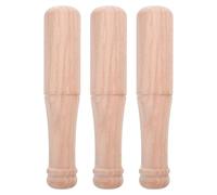 Cabilock Pilon à Ail en Bois de Hêtre Beige 3pcs, Broyeur à Purée D'ail Prise Confortable, Outil Assaisonnement Pratique Cuisine Rapide