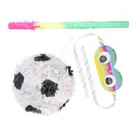 Cabilock Piñata Kit Football en Papier avec Bâton et Cache-œil, Accessoire de Jeu Décoration Délicate pour Fête D'anniversaire et Carnaval