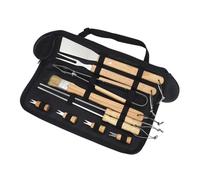 Cabilock Pince à Barbecue Spatule Fourchette et Couteau Ensemble Ustensiles de Barbecue Portable pour Camping avec Housse de Transport