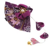 Cabilock Pince à Cheveux pour Femmes en Lin Coton Pompon et Fleur de Cerisier, Accessoire Créatif et Élégant pour Coiffures de Fête et Usage Quotidien Couleur Aléatoire