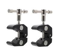 Cabilock Pince pour Tige de Caméra en Alliage D'aluminium 2pcs Filetage 1/4 et 3/8 Pouces, Large Plage de Serrage, Structure Tout Métal Antidérapante pour Supports et Lumières