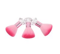 Cabilock Pinceau à maquillage en forme de champignon 3 pièces, manche plastique transparent, poils ronds et doux, outils pour blush visage, adapté aux performances sur scène