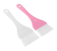Cabilock Pinceau de Beauté Corps Visage en Plastique et Nylon, Application Complète 2 Pièces Brosse Blanche et Rose pour Masque Facial et Soins Peau