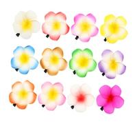 Cabilock Pinces à Cheveux Décoratives de Fleur de Plumeria Hawaïenne en Eva et Métal Lot de 12 Faciles à Fixer, pour Différentes Occasions et Fêtes