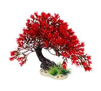 Cabilock Plante D'aquarium Artificielle Rouge en Plastique Modélisation Réaliste et Fond Épaissi, Accessoires de Paysage pour Décoration de Bureau ou Maison