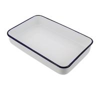 Cabilock Plaque à Rôtir Émail Rectangulaire Rétro Résistante Chaleur pour Cuisson Four Gâteaux Multifonction Facile Nettoyage Rangement