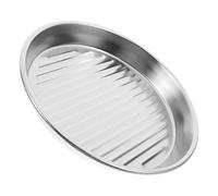 Cabilock Plaque Barbecue Ronde Acier Inoxydable avec Assiette Polyvalente pour Snacks Fruits de Mer Steaks et Frites Portable pour Pique-niques et Repas Plein Air