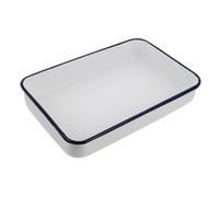 Cabilock Plaque de Cuisson Rectangulaire Émaillée Vintage Résistante Haute Température Plat Four Multifonction pour Rôtir et Casseroles Design Rétro Pratique pour Cuisine