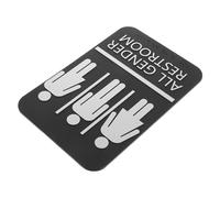 Cabilock Plaque de Porte Unisexe avec Braille pour Toilettes Publiques Signalisation Inclusive Argenté Autocollante et Facile à Installer Adaptée Aux Accessibles Aux Fauteuils et Lieux