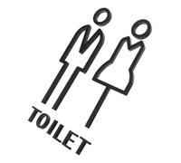 Cabilock Plaque de Signalisation Toilette Robuste Panneau Identification Wc Hommes et Femmes Design Élégant Facile à Installer pour Salle de Bain et Lieux Format