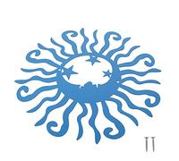 Cabilock Plaque Décorative Fer Forgé Lune Étoile Ornement Murale Suspendu Décoration Objet Art