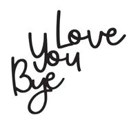 Cabilock Plaque Murale Love You Bye Décoration pour Chambre Salon Entrée Lettrage Sculpté Main Panneau Mural Artistique Simple à Installer pour Ambiance Chaleureuse