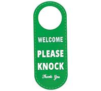 Cabilock Plaque Porte Chambre Double Face Cuir PU Indicateur de Confidentialité avec Messages Please Do Not Disturb et Please Knock Signe Suspendu Bureau et Chambre Facile à Installer