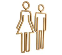 Cabilock Plaque Wc Porte Abs Signalétique Toilette Homme Femme Panneau Salle Bain Facile à Installer Décoration Pratique pour Toilettes Publiques et Privées