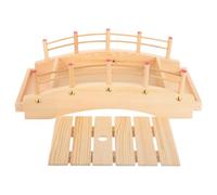 Cabilock Plateau à Sushis en Bois de Style Japonerie Plateau Mobile et Facile à Nettoyer, Forme Arche de Pont Khaki pour Camping et Réunions Entre Amis