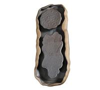 Cabilock Plateau à Thé Céramique avec Drainage Design Lotus Élégant pour Support Pratique pour Théière pour Moments de Détente