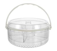 Cabilock Plateau Apéritif Réfrigéré Rond avec Compartiments Multiples, Bac à Glace Intégré, Couvercle et Poignée pour Organisation de Légumes et Snacks en Voyage ou Fêtes