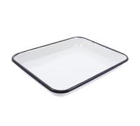 Cabilock Plateau Carré Émail Blanc Résistant Aux Produits Chimiques pour Laboratoire Organiseur Polyvalent pour Instruments et Consommables Plateau de Rangement