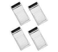 Cabilock Plateau de 4 Pièces en Acier Inoxydable Petit Plateau Métallique pour Outils de Manucure et Pédicure Hygiénique Rebord Antichute pour Salon de Beauté et Usage Professionnel