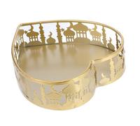 Cabilock Plateau de Service Forgé Forme de Cœur pour Fruits et Desserts Plateau Décoratif Moyen Oriental pour Ramadan et Aïd Mubarak pour Salon et Tables à Thé