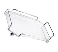Cabilock Plateau de Service Multiusage Transparent à Rayures Plateau Fruits et Dessert Résistant Quotidien avec Poignées Ergonomiques pour Maison et Réception