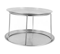 Cabilock Plateau de Service Rond en Acier Inoxydable Double Couche Présentoir à Fruits de Mer Support à Épices Cuisine et Restaurant pour Buffet et Fête Ensemble de 1