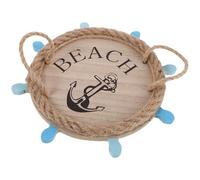 Cabilock Plateau en Bois Massif Forme Roue de Navire Petit Format Plateau de Service Rustique pour Salon Décoration Murale Nautique Centre de Table Bord de Mer Vintage