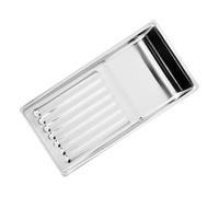 Cabilock Plateau Inox pour Outils de Manucure Beauté Plateau Médical Résistant avec Rainures Organiseur Multifonction pour Salon de Beauté Tatouage et Salle de Bain