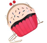 Cabilock Pochette Bandoulière Créative en Pu Rouge, Motif Gâteau Glace