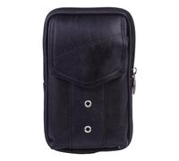 Cabilock Pochette Cuir Homme Noire Élégante Compartiments Multiples et Fermeture Éclair, Paquet Banane à Passant de Ceinture pour Permis de Conduire et Cartes