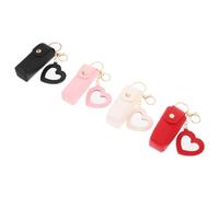 Cabilock Pochette Porte-Clés pour Rouge à Lèvres en Lot de 4 Mini Étui Compact en PU avec Miroir Cœur Organiseur de Maquillage Portable pour Paquet à Main Trousse de Voyage pour Femmes