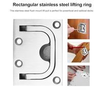 Cabilock Poignée de Levage Affleurante Inoxydable Grosse Taille pour Trappe de Bateau avec 8 Vis de Fixation Anneau de Traction Encastré Multifonction pour Casier Marin et Pont de Yacht