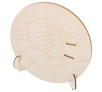Cabilock Porte-bracelet de Naissance Bébé Gravé Bois Rond avec Support Décoration Murale Maternité Souvenir Naissance -né 15 Cm Personnalisable