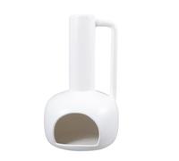 Cabilock Porte-brûleur De Sauge Palo Santo en Céramique Lisse avec Poignée, Support Parfum Décoratif pour Maison Et Bureau, Accessoire Aromathérapie Unique, Blanche