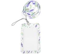 Cabilock Porte-Carte D’identité Transparent à Motif Fleuri Cordon Textile | Fenêtre Visible, Maintien Sécurisé, Accès sans Utilisation des Mains, pour Infirmières, Soignants, Transports, Maison