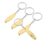 Cabilock Porte-clés Ouvre-bouteille en Métal de Planche de Surf, Lot de 4 Pièces Compactes et Multifonctions, Décapsuleur Portable pour Camping, Pique-niques et Activités de Plein