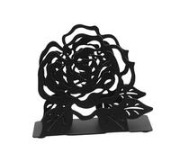 Cabilock Porte Serviettes Métallique Rose avec Motif Fleur pour Salon et Bureau Support Polyvalent pour Tissus et Petits Objets Comptoir de Cuisine