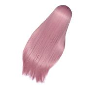 Cabilock Postiche Légère Design Ajustable Rose Naturelle Longue Droite en Fil Haute Température pour Cosplay et Mariage Chez Filles et Femmes