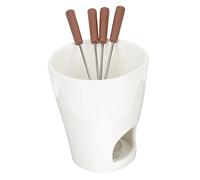 Cabilock Pot à Fondue Au Chocolat Et Chauffe-Beurre Compact en Céramique, Multifonction Chauffe-Fromage, Léger Et Portable, Cuisine Et Service à Fondue, Ensemble Fourchettes