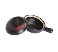Cabilock Pot Argile pour Cuisson Maison Cocotte Traditionnelle Noire Rouge Spécial Gaz Économe Énergie pour Soupe Porridge et Bibimbap Petit Format à Poignée Unique