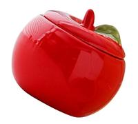 Cabilock Pot de Stockage Céramique Forme de Pomme Rouge Contenant Scented Candle pour Bonbons et Snacks pour Décoration de Noël et Rangement Pratique